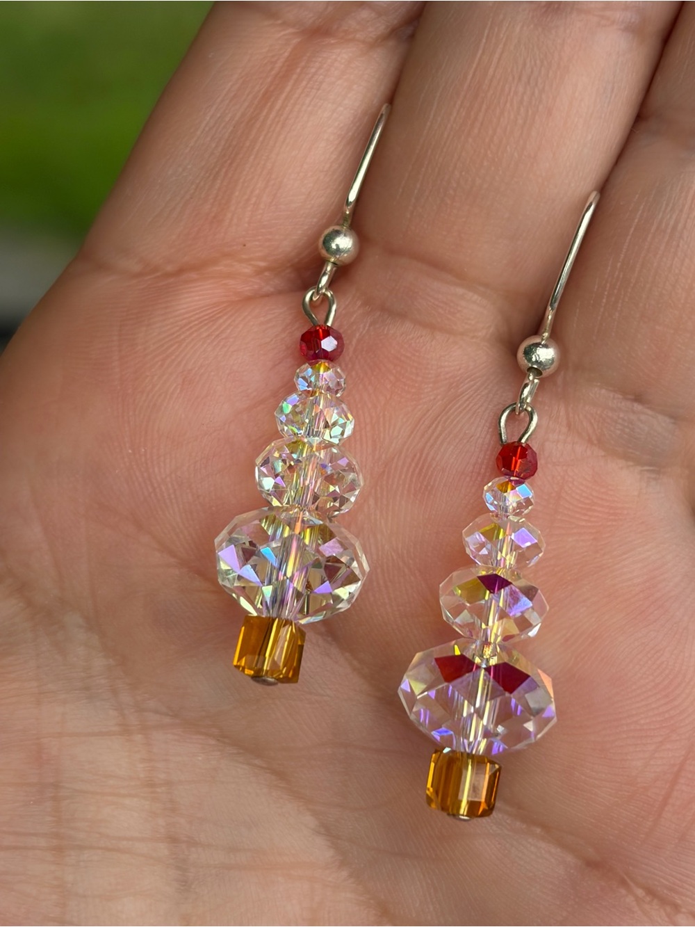 Handmade AB Crystal Holiday Dangles - Genuine Swarovski VIP Creation - Picture 2 of 4